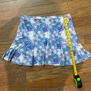 Denise Cronwall Skort, Size XL, white with blue pattern